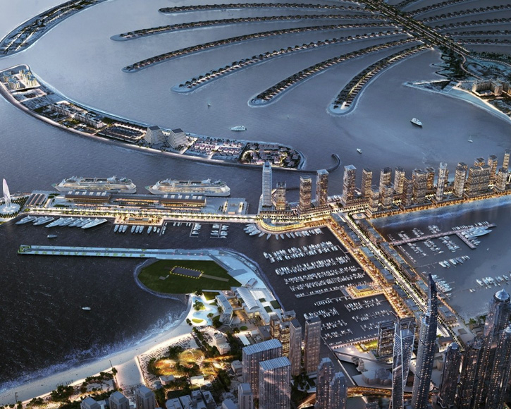 Dubai Harbour est une destination maritime de classe mondiale, située au cœur de Dubaï. Ce projet ambitieux est conçu pour être le plus grand et le plus avancé port de plaisance du Moyen-Orient, offrant une expérience de luxe inégalée. Niché entre Palm Jumeirah et Bluewaters Island, Dubai Harbour est non seulement un havre pour les yachts et les navires de luxe, mais aussi un pôle d'attraction pour les amateurs de vie maritime, de loisirs et de divertissement haut de gamme. Ce développement spectaculaire se distingue par son mélange harmonieux de fonctionnalités maritimes modernes et d'installations de loisirs sophistiquées. Il propose une gamme étendue de services, allant des quais de classe mondiale capables d'accueillir des mégayachts, à un terminal de croisière ultramoderne, en passant par des zones résidentielles exclusives, des hôtels de luxe, des restaurants, des boutiques et des espaces de divertissement. L'architecture de Dubai Harbour est un hommage à la modernité et au luxe, avec des bâtiments élégants et des structures qui s'intègrent parfaitement au paysage côtier. Le design du port et de ses environs vise à créer une expérience immersive pour les visiteurs et les résidents, en alliant esthétique, fonctionnalité et une vue imprenable sur le Golfe Persique. Avec son emplacement stratégique, Dubai Harbour est facilement accessible depuis les principaux points de la ville, et il sert de lien entre les différentes attractions touristiques de Dubaï. Que ce soit pour une escapade de plaisance, une expérience de shopping de luxe, une aventure gastronomique, ou simplement pour admirer le paysage côtier, Dubai Harbour promet une expérience inoubliable, définissant de nouveaux standards en matière de vie et de loisirs maritimes.