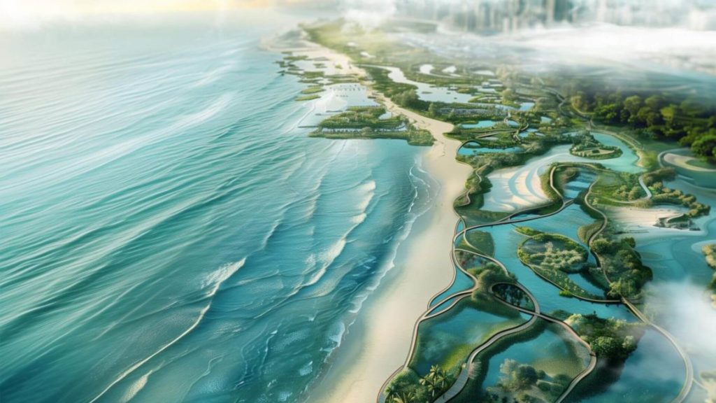 A mangrove project along 72 km of coastline