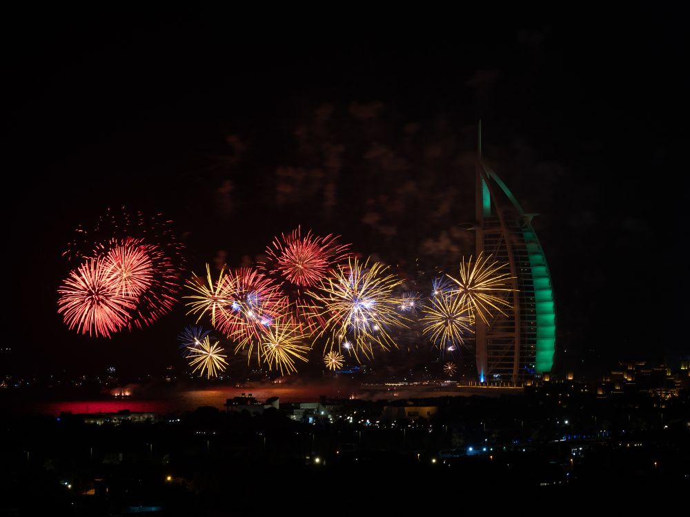 Dubai lights up its nights with fireworks and drones for the first time