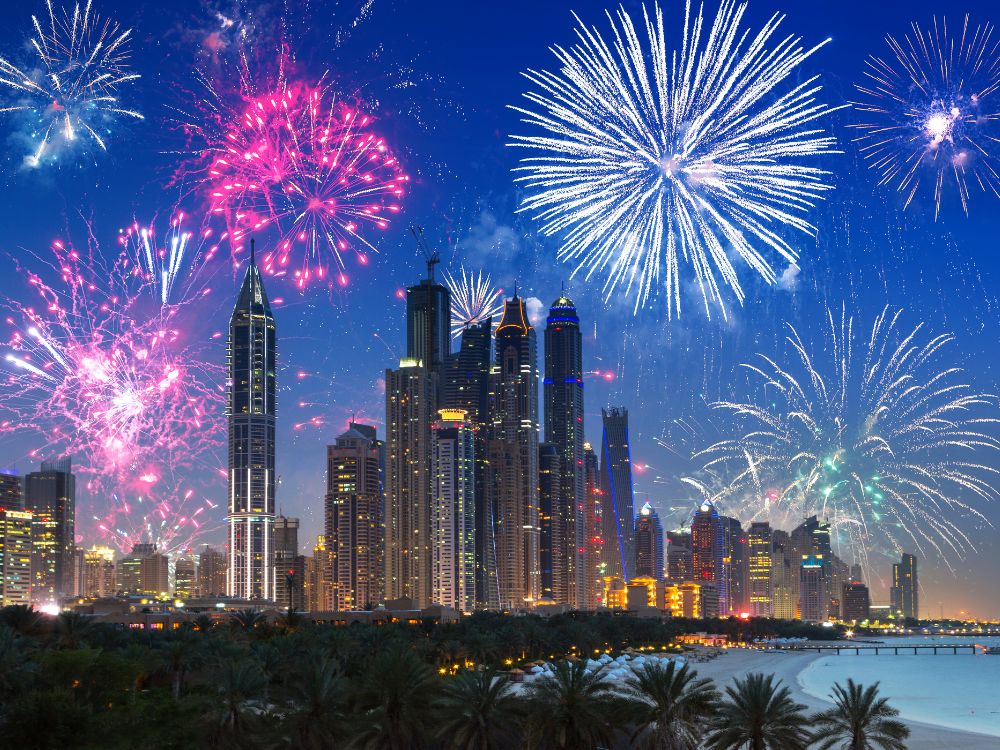 New Year's Eve 2025 fireworks display in Dubai and Abu Dhabi